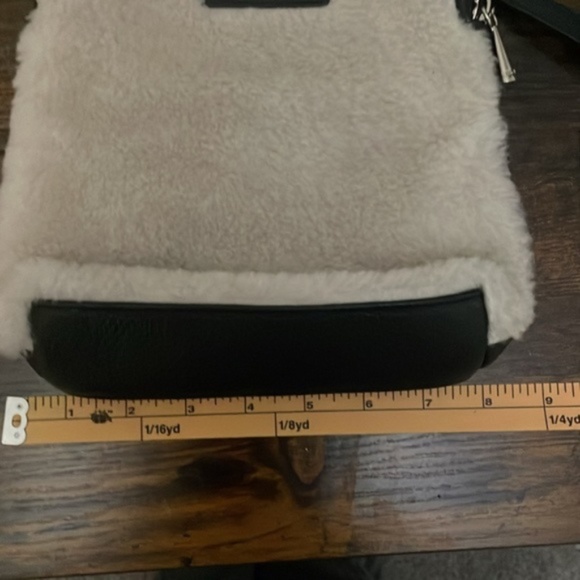 Italian Sheerling & Leather Crossbody Bag - Picture 5 of 5